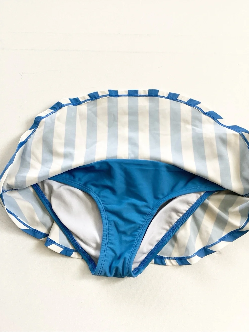 Hanna Andersson Blue and White Striped Two Piece Swim Suit